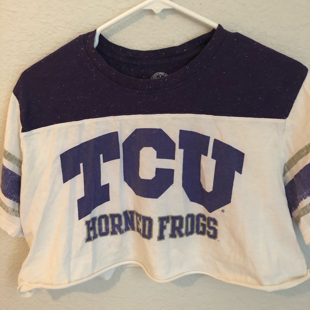 TCU college crop top